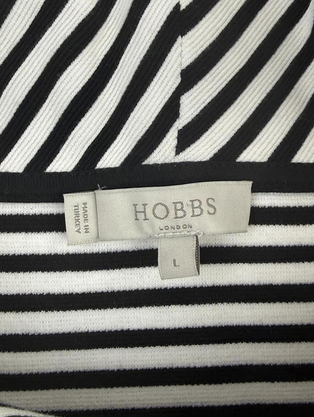 HOBBS London Black & White Striped Tali 3/4 Sleeve Roll Neck Top - Size - Large - Picture 7 of 8
